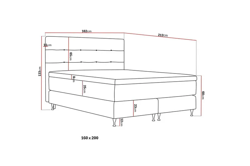 Hilton Premium Komplett Sängpaket 160x200 cm Kontinentalsäng med Sänggavel - Ljusbeige Bouclé - Möbler - Sovrum - Sängar - Kontinentalsängar