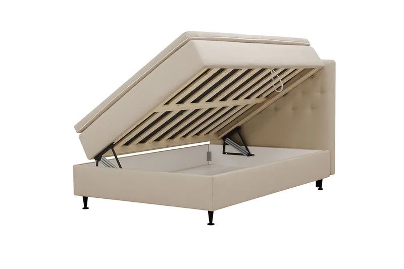 Hilton Plus Komplett Sängpaket med Förvaring 140x200 cm - Beige - Möbler - Sovrum - Sängar - Kontinentalsängar