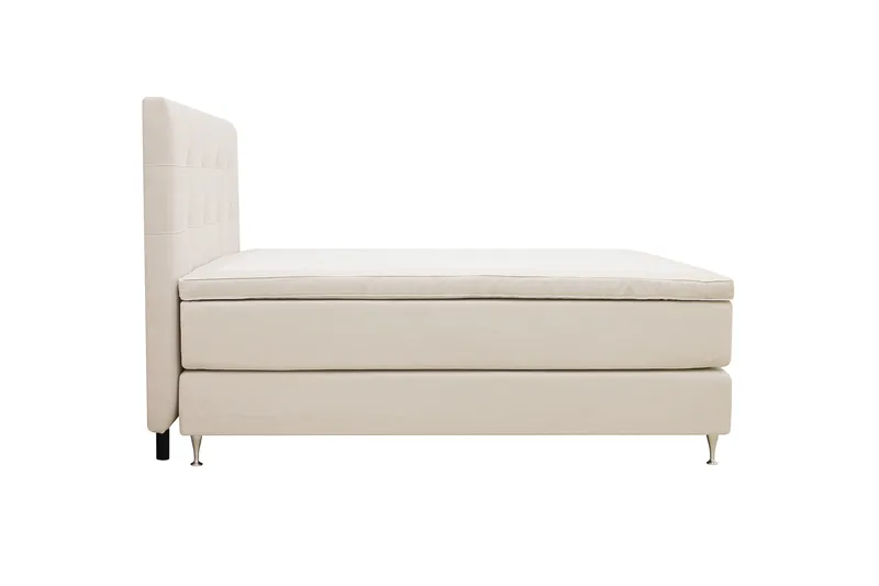 Hilton Premium Komplett Sängpaket 160x200 cm Kontinentalsäng med Sänggavel - Ljusbeige Tyg - Möbler - Sovrum - Sängar - Kontinentalsängar