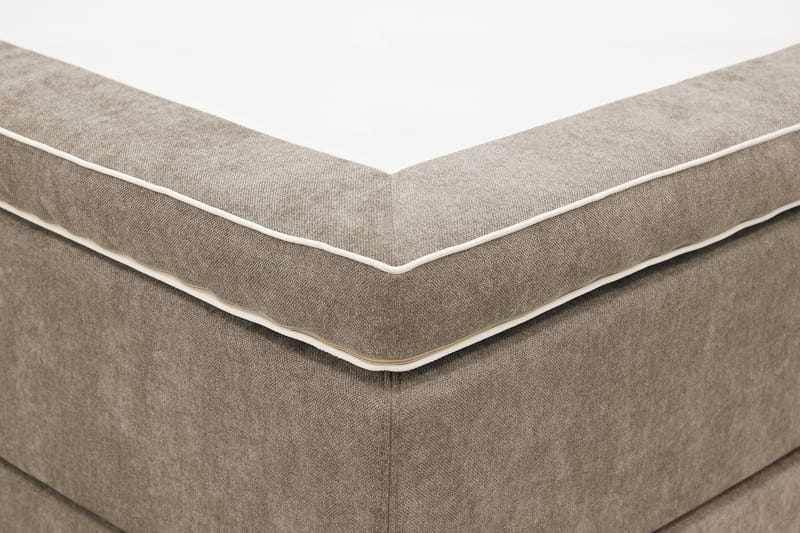 Hilton Premium Komplett Sängpaket 160x200 cm Kontinentalsäng med Sänggavel - Ljusbrun Tyg - Möbler - Sovrum - Sängar - Kontinentalsängar