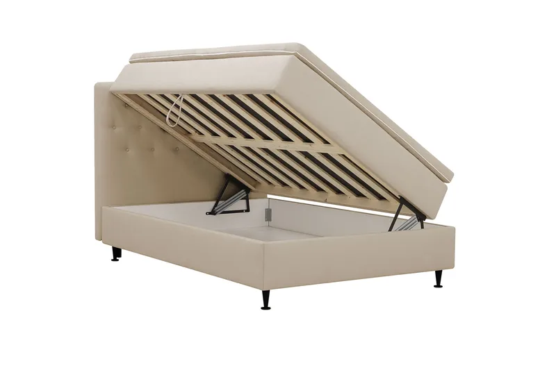 Hilton Plus Komplett Sängpaket med Förvaring 120x200 cm - Beige - Möbler - Sovrum - Sängar - Kontinentalsängar