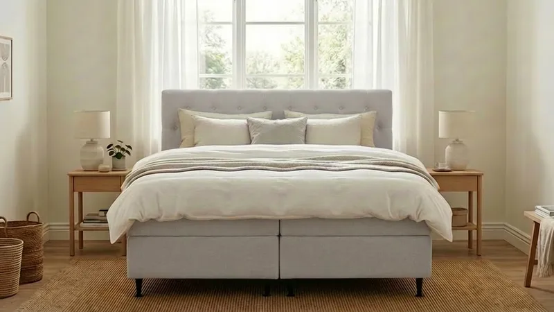 Hilton Plus Komplett Sängpaket med Förvaring 180x200 cm - Grå - Möbler - Sovrum - Sängar - Kontinentalsängar