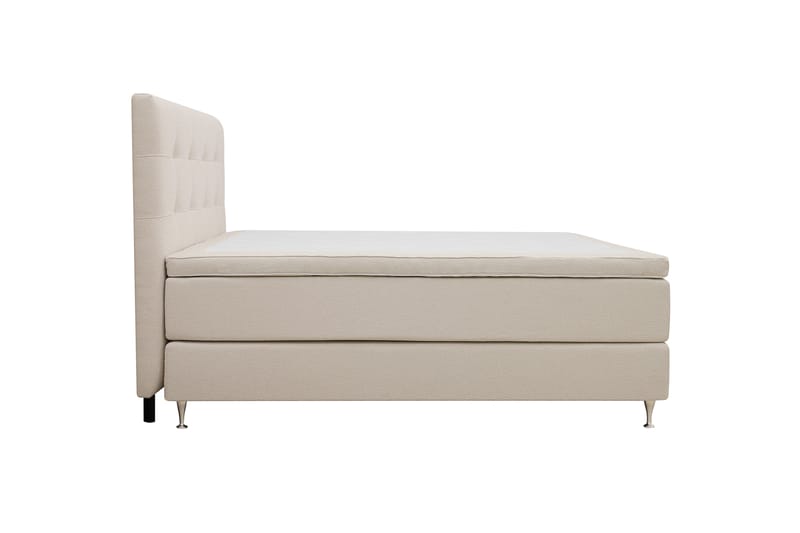 Hilton Premium Komplett Sängpaket 160x200 cm Kontinentalsäng med Sänggavel - Ljusbeige Bouclé - Möbler - Sovrum - Sängar - Kontinentalsängar