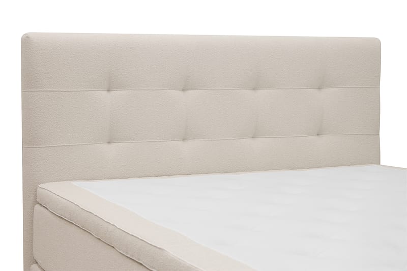 Hilton Premium Komplett Sängpaket 160x200 cm Kontinentalsäng med Sänggavel - Ljusbeige Bouclé - Möbler - Sovrum - Sängar - Kontinentalsängar