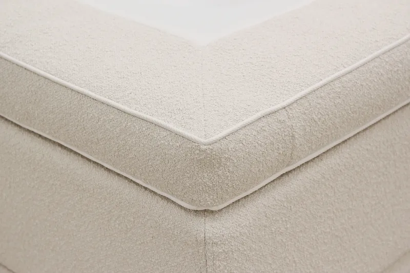 Hilton Premium Komplett Sängpaket 160x200 cm Kontinentalsäng med Sänggavel - Ljusbeige Bouclé - Möbler - Sovrum - Sängar - Kontinentalsängar