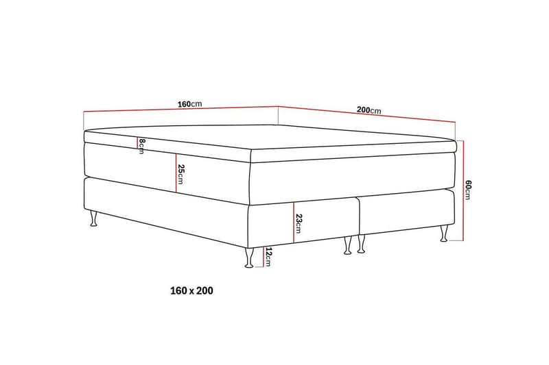 Hilton Premium Kontinentalsäng 160x200 cm - Ljusbeige Bouclé - Möbler - Sovrum - Sängar - Kontinentalsängar