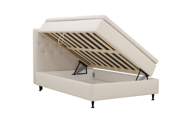 Hilton Plus Komplett Sängpaket med Förvaring 120x200 cm - Ljusbeige - Möbler - Sovrum - Sängar - Kontinentalsängar