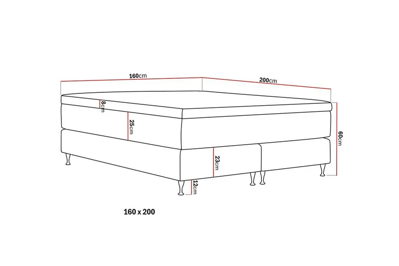 Hilton Premium Kontinentalsäng 160x200 cm - Ljusbeige Bouclé - Möbler - Sovrum - Sängar - Kontinentalsängar