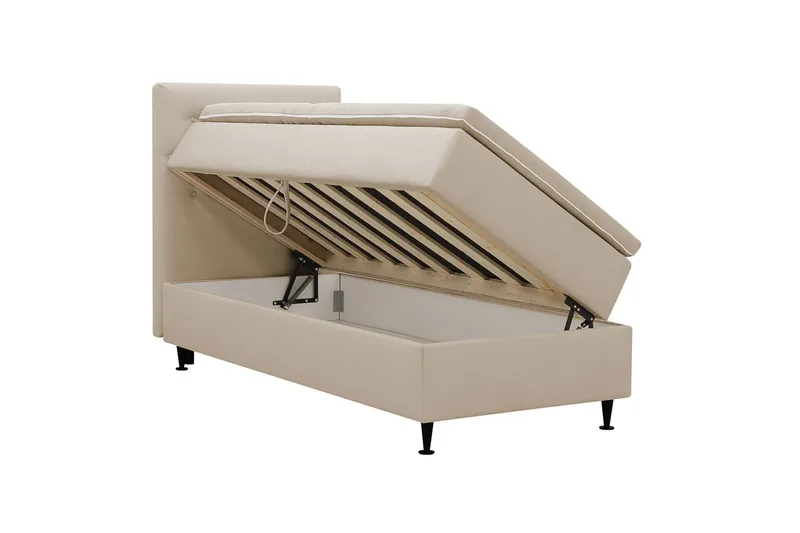 Hilton Plus Komplett Sängpaket med Förvaring 90x200 cm - Beige - Möbler - Sovrum - Sängar - Kontinentalsängar