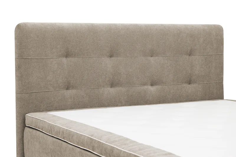 Hilton Premium Komplett Sängpaket 160x200 cm Kontinentalsäng med Sänggavel - Ljusbrun Tyg - Möbler - Sovrum - Sängar - Kontinentalsängar