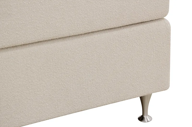 Hilton Premium Komplett Sängpaket 180x200 cm Kontinentalsäng med Sänggavel - Ljusbeige Bouclé - Möbler - Sovrum - Sängar - Kontinentalsängar