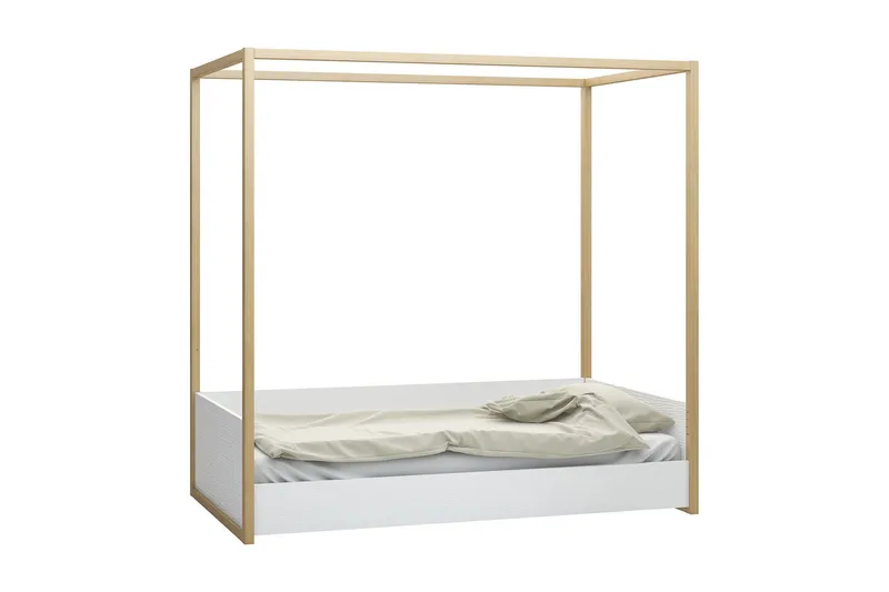 4You Säng 90x200 cm Vit/Trä/Natur - VOX - Möbler - Sovrum - Sängar - Himmelsäng