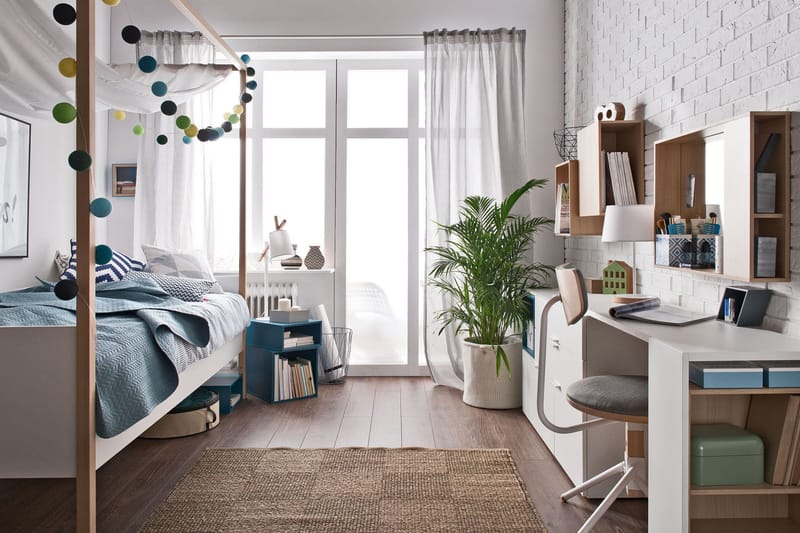 4You Säng 90x200 cm Vit/Trä/Natur - VOX - Möbler - Sovrum - Sängar - Himmelsäng