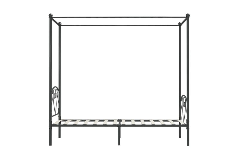 Himmelsäng grå metall 100x200 cm - Grå - Möbler - Sovrum - Sängar - Himmelsäng