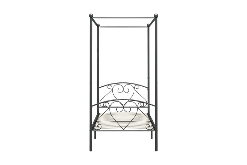 Himmelsäng grå metall 100x200 cm - Grå - Möbler - Sovrum - Sängar - Himmelsäng