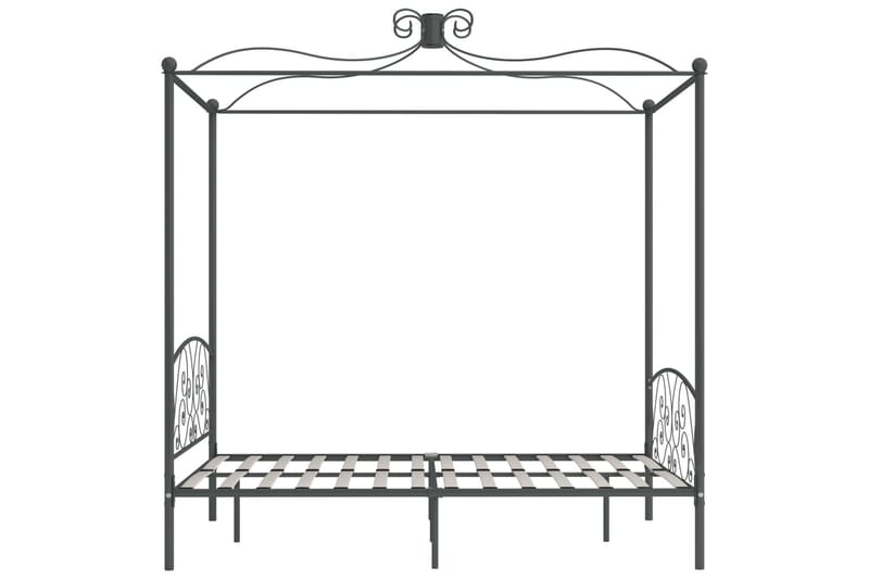 Himmelsäng grå metall 140x200 cm - Grå - Möbler - Sovrum - Sängar - Himmelsäng