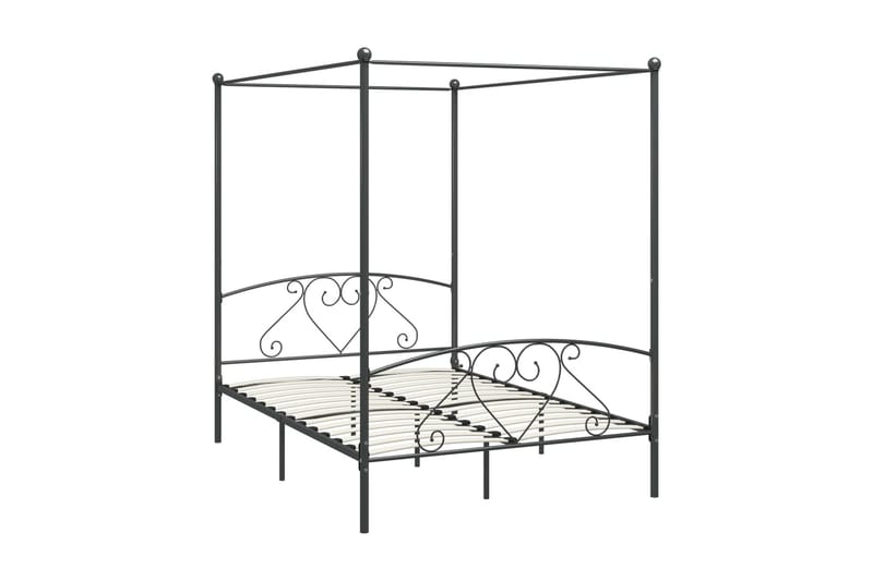 Himmelsäng grå metall 160x200 cm - Grå - Möbler - Sovrum - Sängar - Himmelsäng