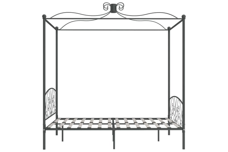 Himmelsäng grå metall 160x200 cm - Grå - Möbler - Sovrum - Sängar - Himmelsäng