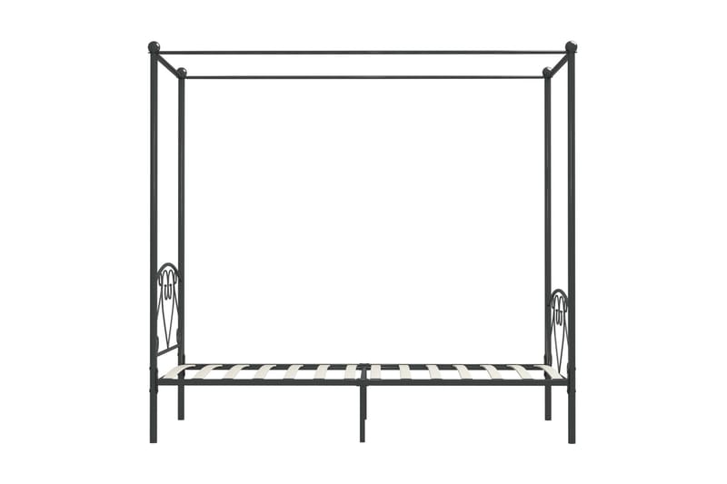 Himmelsäng grå metall 90x200 cm - Grå - Himmelsäng