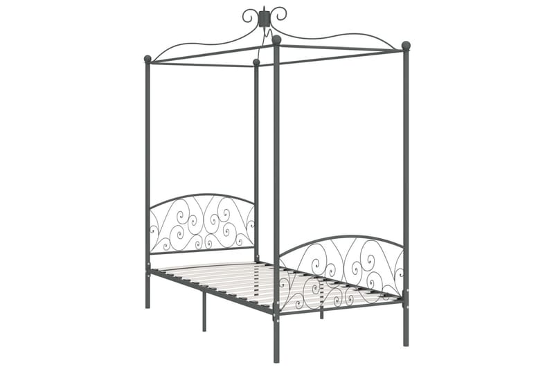 Himmelsäng grå metall 90x200 cm - Grå - Möbler - Sovrum - Sängar - Himmelsäng