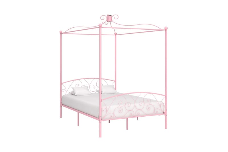 Himmelsäng rosa metall 120x200 cm - Rosa - Möbler - Sovrum - Sängar - Himmelsäng