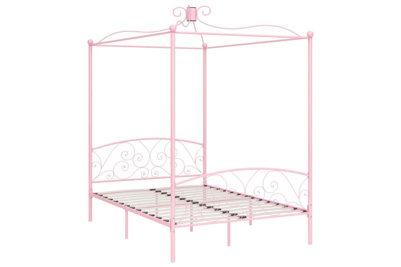 Himmelsäng rosa metall 120x200 cm - Rosa - Möbler - Sovrum - Sängar - Himmelsäng