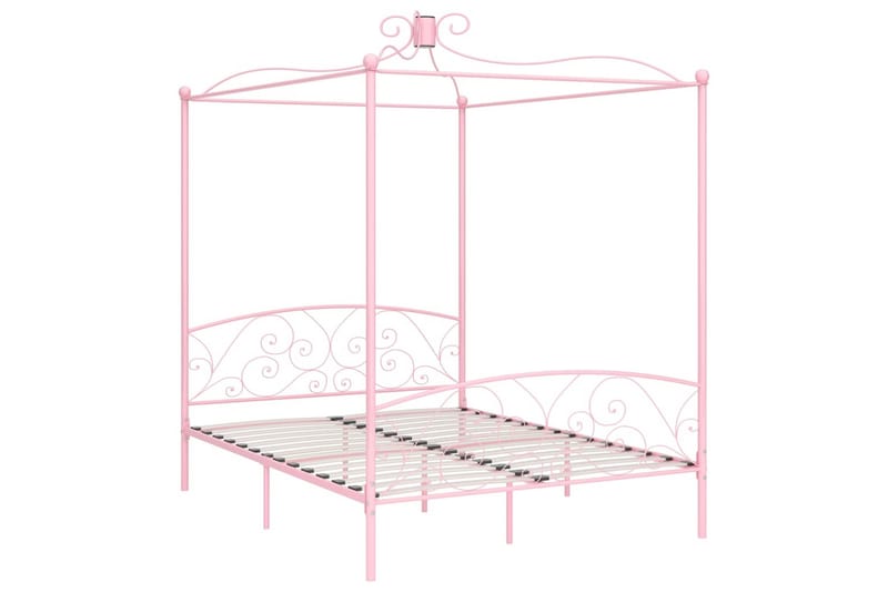 Himmelsäng rosa metall 160x200 cm - Rosa - Möbler - Sovrum - Sängar - Himmelsäng