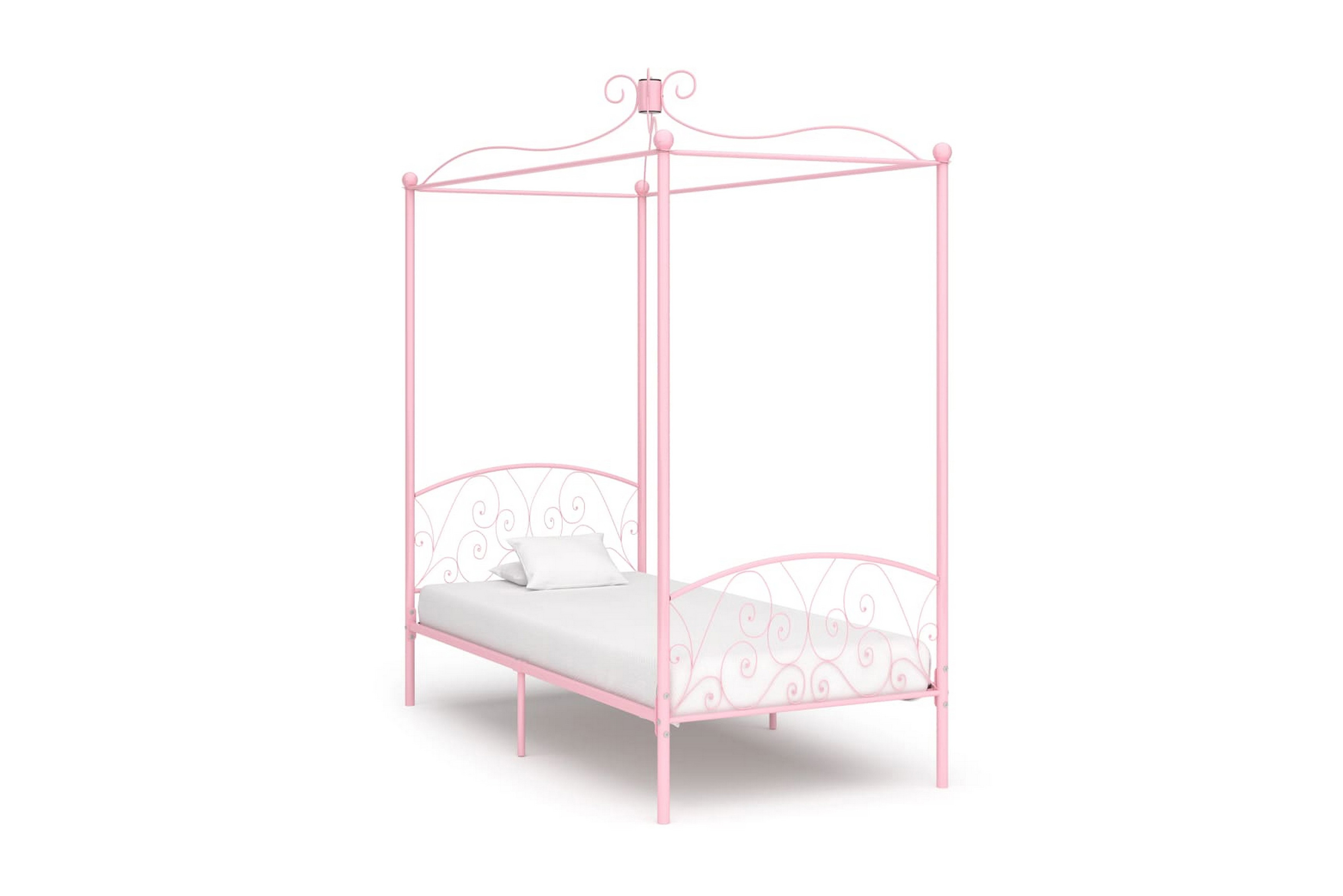 Be Basic Himmelsäng rosa metall 90×200 cm – Rosa