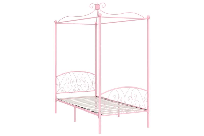 Himmelsäng rosa metall 90x200 cm - Rosa - Möbler - Sovrum - Sängar - Himmelsäng