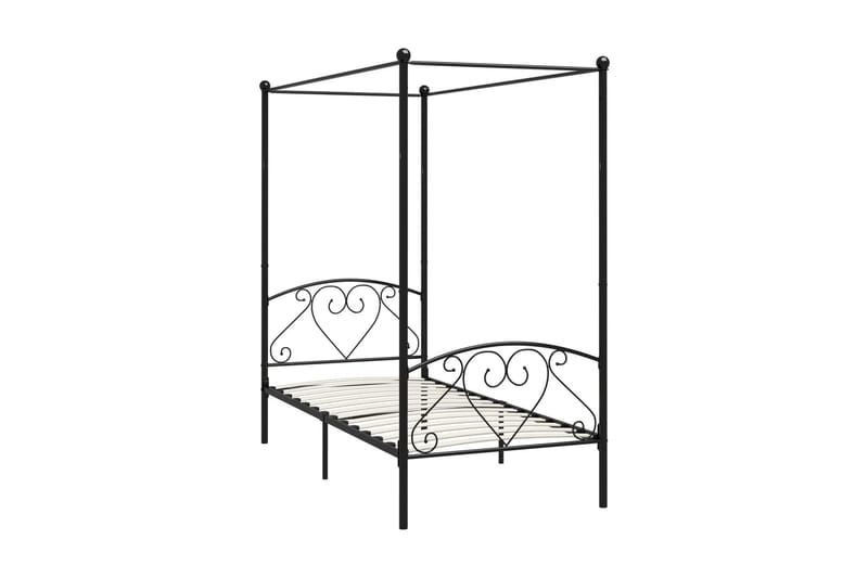 Himmelsäng svart metall 100x200 cm - Svart - Möbler - Sovrum - Sängar - Himmelsäng