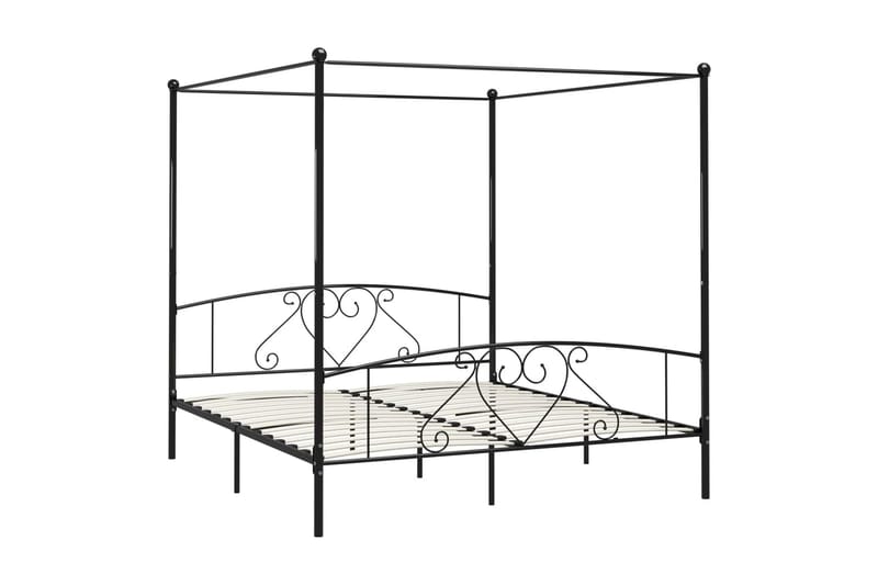 Himmelsäng svart metall 180x200 cm - Svart - Möbler - Sovrum - Sängar - Himmelsäng