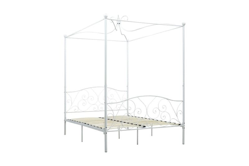 Himmelsäng vit metall 140x200 cm - Vit - Möbler - Sovrum - Sängar - Himmelsäng