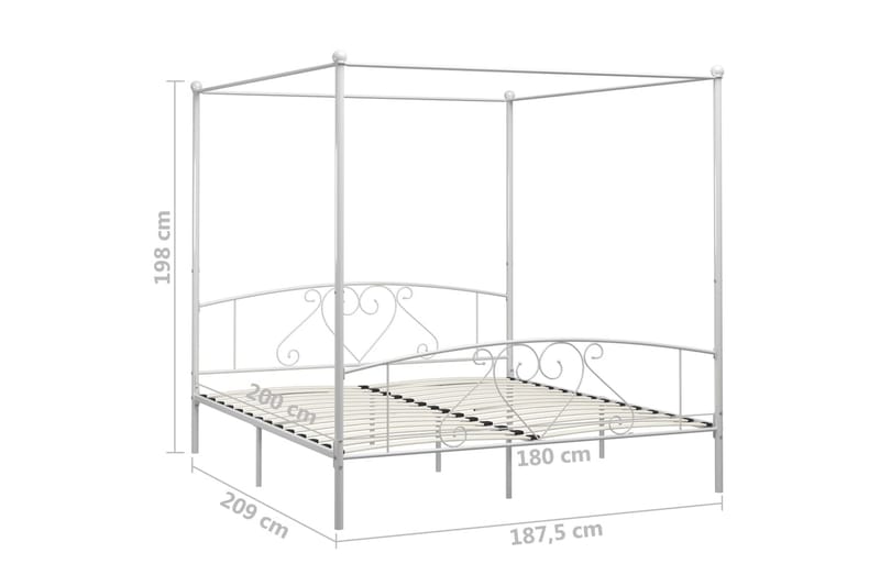 Himmelsäng vit metall 180x200 cm - Vit - Möbler - Sovrum - Sängar - Himmelsäng