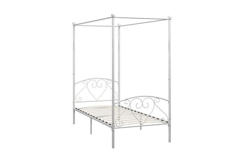 Himmelsäng vit metall 90x200 cm - Vit - Möbler - Sovrum - Sängar - Himmelsäng