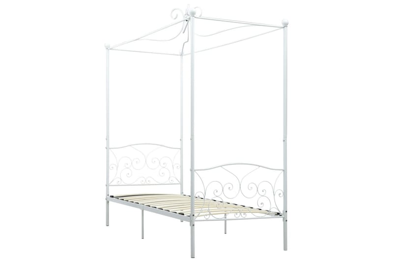 Himmelsäng vit metall 90x200 cm - Vit - Möbler - Sovrum - Sängar - Himmelsäng