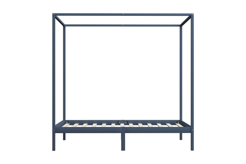 Sängram himmelsäng grå massiv furu 120x200 cm - Grå - Möbler - Sovrum - Sängar - Himmelsäng