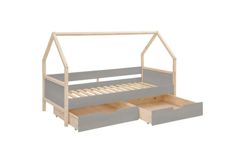 Himmelsäng Square Line Grå, 205x96x133 cm - Grå, 205x96x133 cm - Möbler - Sovrum - Sängar - Himmelsäng