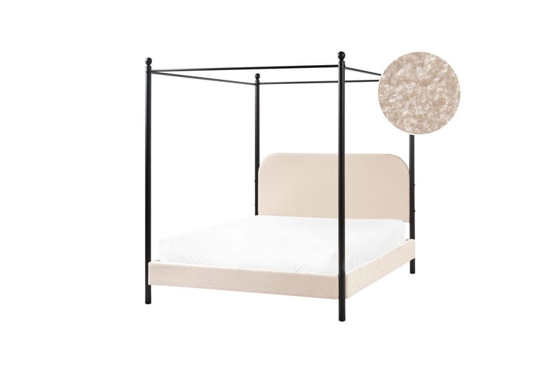 Himmelssäng Dannemois - Beige, svart, 140x200 cm - Möbler - Sovrum - Sängar - Himmelsäng