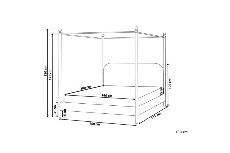 Himmelssäng Dannemois - Beige, svart, 140x200 cm - Möbler - Sovrum - Sängar - Himmelsäng