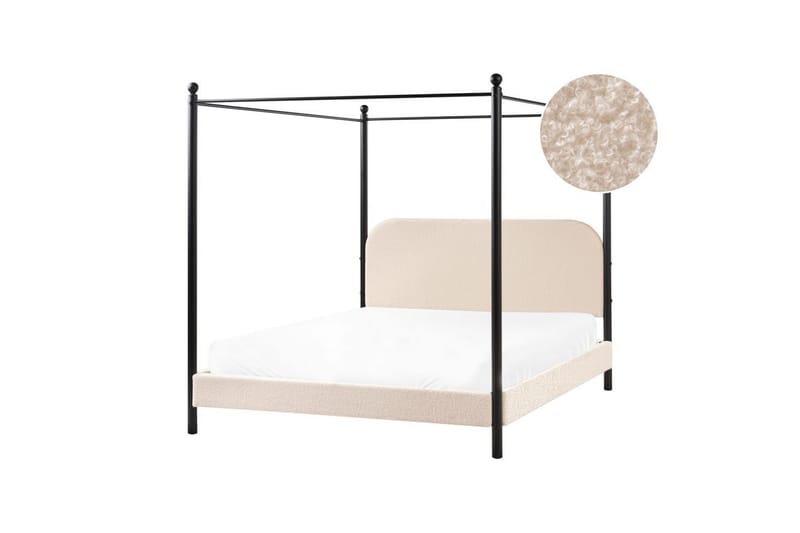 Himmelssäng Dannemois - Beige, svart, 160x200 cm - Möbler - Sovrum - Sängar - Himmelsäng