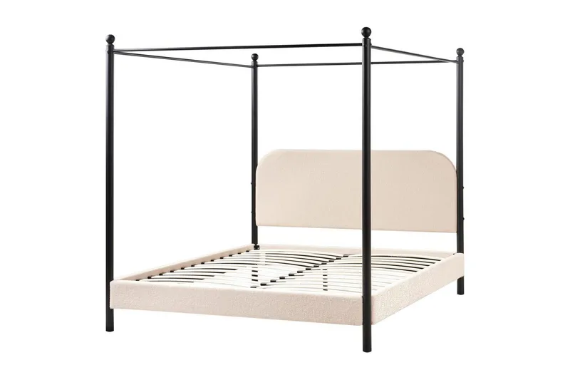 Himmelssäng Dannemois - Beige, svart, 160x200 cm - Möbler - Sovrum - Sängar - Himmelsäng