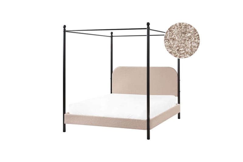 Himmelssäng Dannemois - Taupe, svart, 140x200 cm - Möbler - Sovrum - Sängar - Himmelsäng