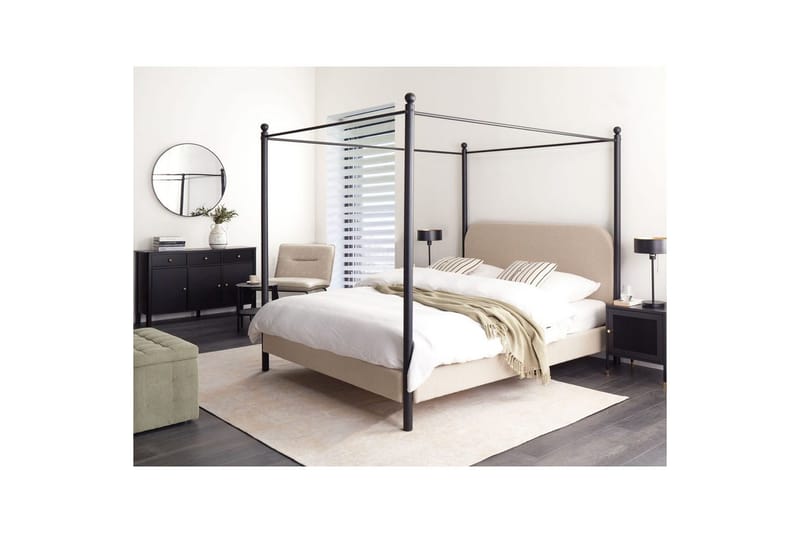 Himmelssäng Dannemois - Taupe, svart, 160x200 cm - Möbler - Sovrum - Sängar - Himmelsäng