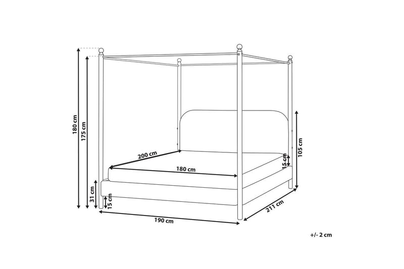 Himmelssäng Dannemois - Taupe, svart, 180x200 cm - Möbler - Sovrum - Sängar - Himmelsäng