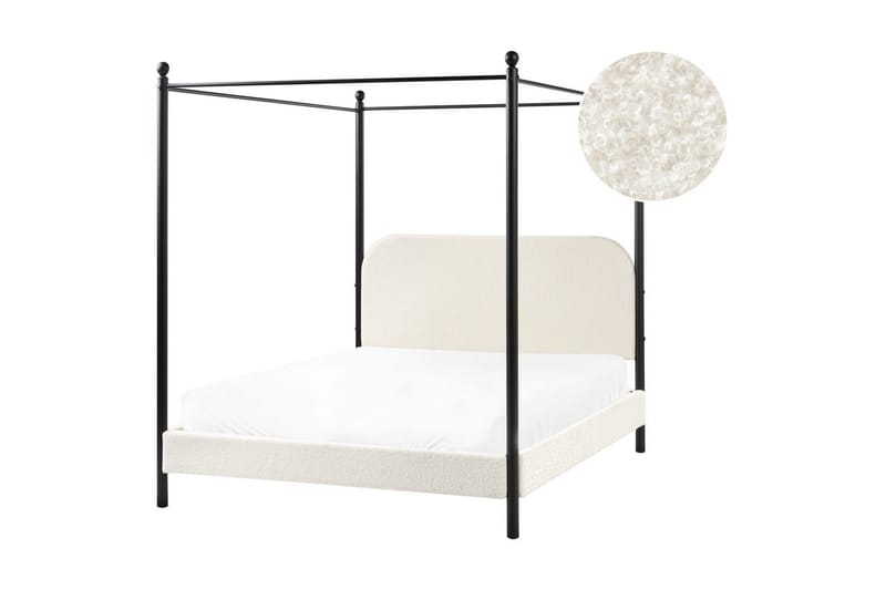 Himmelssäng Dannemois - Vit, Svart, 140x200 cm - Möbler - Sovrum - Sängar - Himmelsäng
