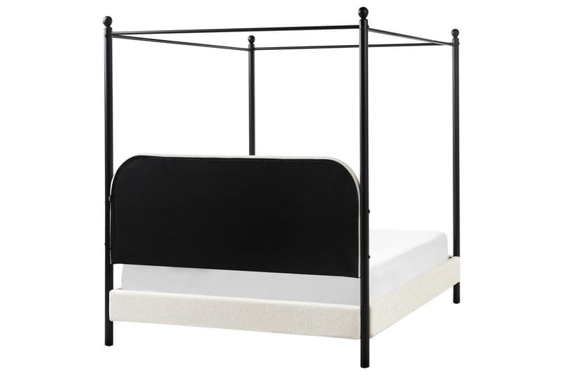 Himmelssäng Dannemois - Vit, Svart, 140x200 cm - Möbler - Sovrum - Sängar - Himmelsäng