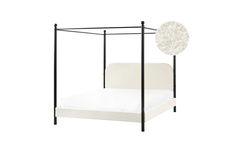 Himmelssäng Dannemois - Vit, Svart, 160x200 cm - Möbler - Sovrum - Sängar - Himmelsäng