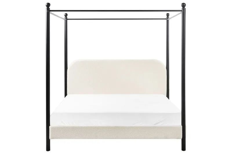 Himmelssäng Dannemois - Vit, Svart, 160x200 cm - Möbler - Sovrum - Sängar - Himmelsäng
