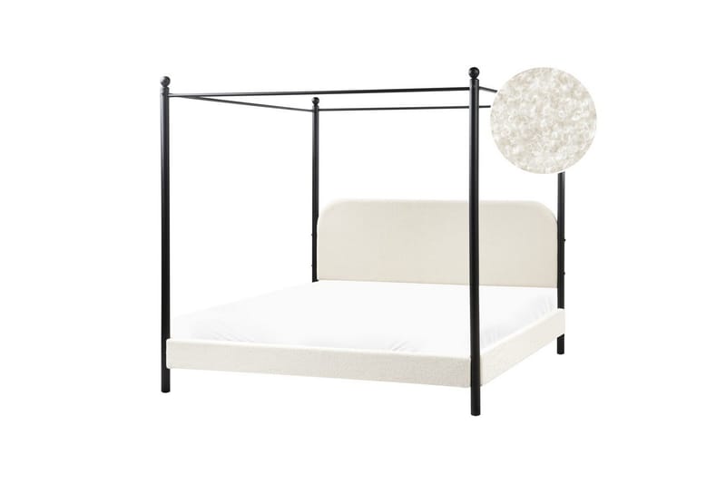 Himmelssäng Dannemois - Vit, Svart, 180x200 cm - Möbler - Sovrum - Sängar - Himmelsäng