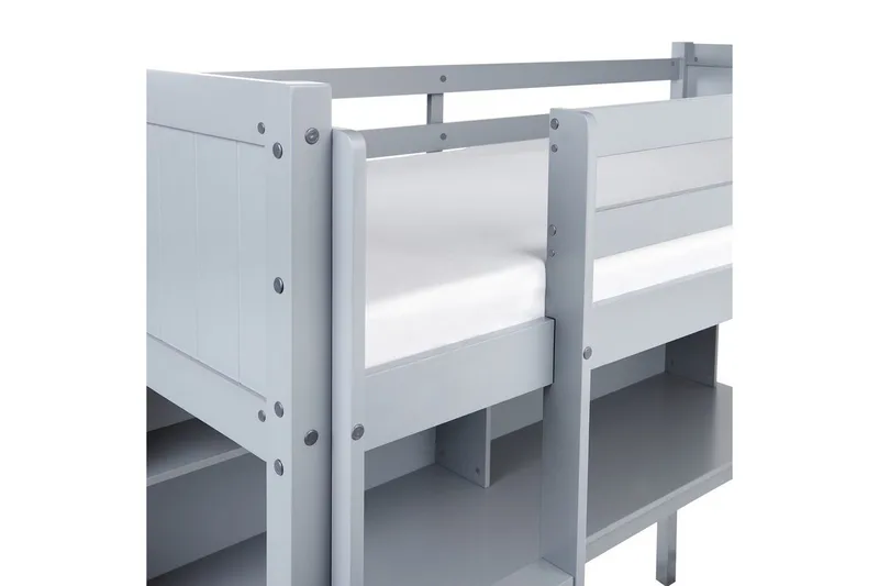 Högsäng med skrivbord Foucamont - Grå - Möbler - Sovrum - Sängar - Våningssängar & loftsängar